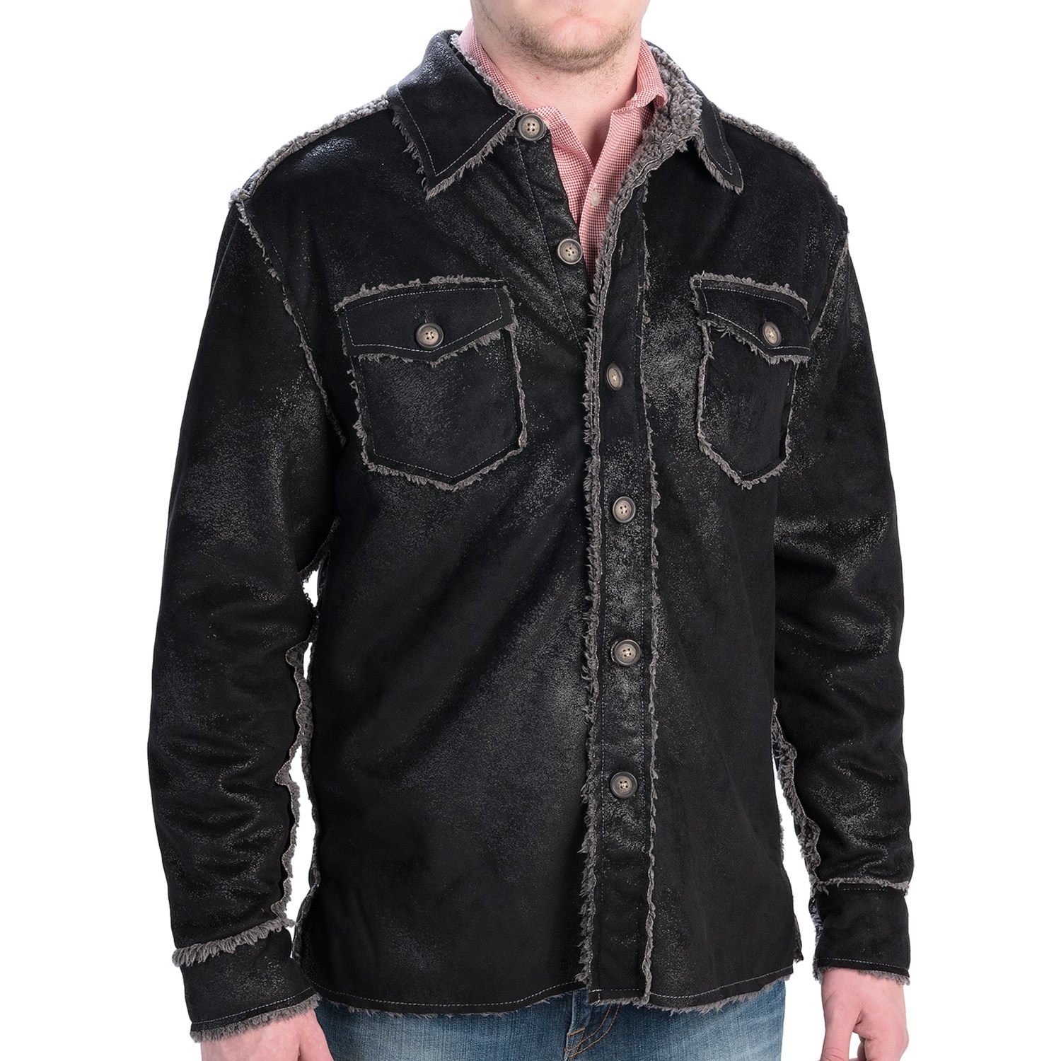 True Grit Vintage Cody Shirt Jacket – Faux Suede, Fleece Lining (For Men)