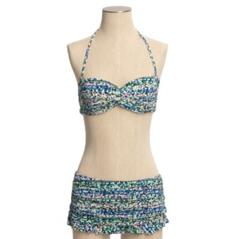 Profile by Gottex Skirted Bikini Swimsuit - 2-Piece, Bandeau, Removable Halter (For Women) in Blue Multi