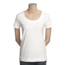 Project Stretch Cotton Knit Shirt - Scoop Neck, Short Sleeve (For Women) in White - Closeouts