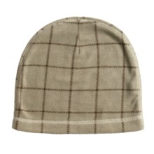 PT Sportswear Fleece Beanie Hat - Plaid (For Men and Women) in Light Taupe - Closeouts