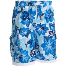 PT Sportswear Printed Cargo Boardshorts (For Men) in Blue Floral - 2nds