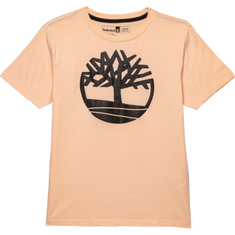 Timberland Puff Tree Shirt - Short Sleeve (For Big Boys) - CAMEO ROSE (L )