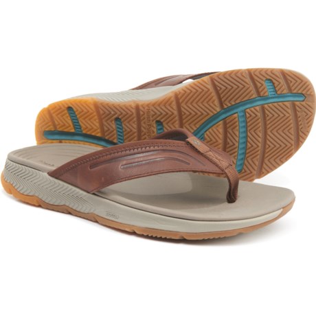 UPC 884506301645 product image for Puli Flip-Flops - Leather (For Men) - SADDLE BROWN LEATHER (12 ) | upcitemdb.com