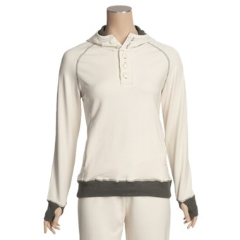 Pulp Button Hoodie Sweatshirt - Stretch, Long Sleeve (For Women) in Mist
