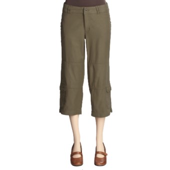 Pulp Cargo Crop Pants (For Women) in Thyme