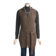 Pulp Cotton Ti- Back Vest - Hooded (For Women) in Coffee Bean - Closeouts