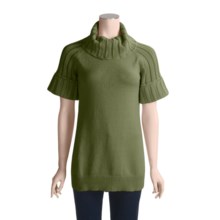 Pulp Cotton Turtleneck Sweater - Short Sleeve (For Women) in Mistletoe - Closeouts