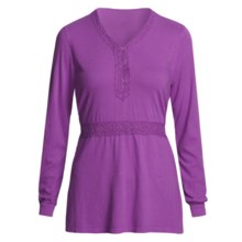Pulp Crochet-Trim Shirt - Tie Back, Long Sleeve (For Women) in Boysenberry - Closeouts