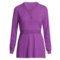 Pulp Crochet-Trim Shirt - Tie Back, Long Sleeve (For Women) in Boysenberry