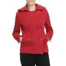 Pulp Double-Breasted Pea Coat (For Women) in Red - Closeouts
