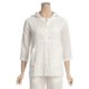 Pulp Linen Hoodie Jacket - 3/4 Sleeve (For Women)