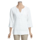 Pulp Pleated Linen Shirt - 3/4 Sleeve (For Women)