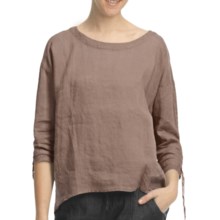 Pulp Scoop Neck Linen Shirt - 3/4 Sleeve (For Women) in Bamboo - Closeouts