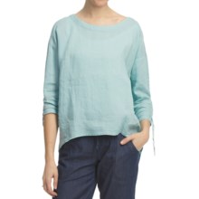 Pulp Scoop Neck Linen Shirt - 3/4 Sleeve (For Women) in Surf - Closeouts