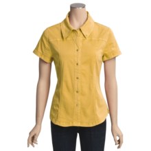 Pulp Stretch Cotton Shirt - Short Sleeve (For Women) in Marigold - Closeouts