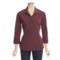 Merlot Pulp Tie-Back Stretch Shirt - Long Sleeve (For Women)