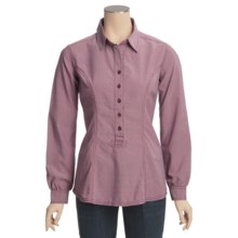Pulp Tie-Back Stripe Shirt - Stretch, Long Sleeve (For Women) in Merlot - Closeouts