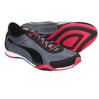 Puma Asha Mesh Sneakers (For Women) in Black/Steel Grey/Teaberry Red