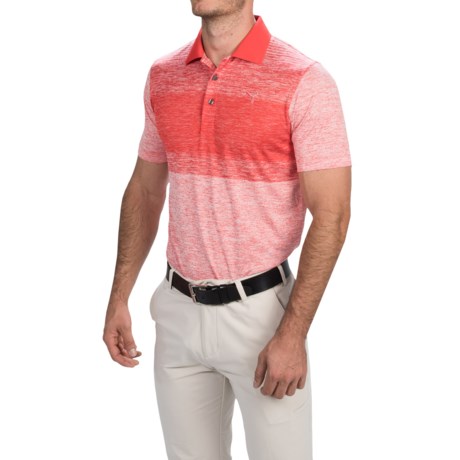 Puma Golf Novelty Stripe Polo Shirt UPF 40 Short Sleeve For Men