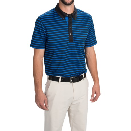 Puma Golf Stripe Polo Shirt UPF 40 Short Sleeve For Men
