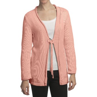 Pure Handknit Asa Tie-Front Cardigan Sweater (For Women) in Vintage Pink