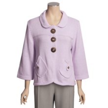 Pure Handknit Aster Cardigan Sweater - 3/4 Sleeve (For Women) in Love Affair Lilac - Closeouts