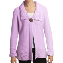 Pure Handknit Bronx One-Button Tunic Cardigan Sweater (For Women) in Mod Lilac - Closeouts