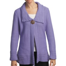 Pure Handknit Bronx One-Button Tunic Cardigan Sweater (For Women) in Sassy Purple - Closeouts