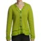 Pure Handknit Brooklyn Ruffle Cardigan Sweater (For Women) in Urban Green