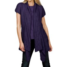 Pure Handknit Chamonix Cardigan Sweater - Short Sleeve (For Women) in Aurora Purple - Closeouts