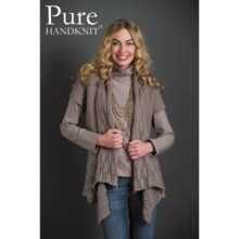 Pure Handknit Chamonix Cardigan Sweater - Short Sleeve (For Women) in Baja Pebble - Closeouts