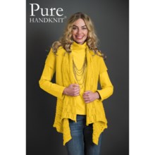 Pure Handknit Chamonix Cardigan Sweater - Short Sleeve (For Women) in Electric Love Yellow - Closeouts