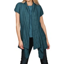 Pure Handknit Chamonix Cardigan Sweater - Short Sleeve (For Women) in Granby Teal - Closeouts