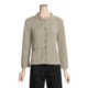 Pure Handknit Cotton Cardigan Sweater - Twill Trim (For Women)