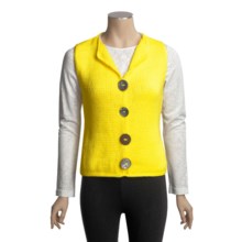 Pure Handknit Cotton Vest - Japanese Flower (For Women) in Electric Love - Closeouts