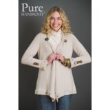 Pure Handknit Daria Cardigan Sweater - Ruched Shawl Collar (For Women)