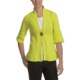 Pure Handknit Downtown Single-Knit Cotton Cardigan Sweater - Elbow Sleeve (For Women)