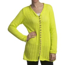 Pure Handknit Fernie Pointelle Tunic Sweater (For Women) in Lucky Yellow - Closeouts