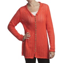 Pure Handknit Fernie Pointelle Tunic Sweater (For Women) in Pop Orange - Closeouts