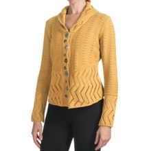 Pure Handknit Global Patchwork Cardigan Sweater (For Women) in Buttercup - Closeouts