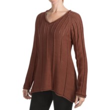 Pure Handknit Lifestyle Ribbed Sweater (For Women) in Inza Rust - Closeouts