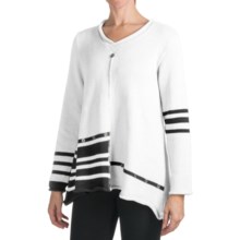 Pure Handknit Lifestyle Stripe Pullover - Long Sleeve (For Women) in White - Closeouts