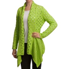 Pure Handknit Meyers Open-Knit Cardigan Sweater (For Women) in Funky Lime - Closeouts
