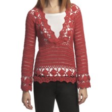 Pure Handknit Neya Crochet Pullover (For Women) in Daytripper Red - Closeouts