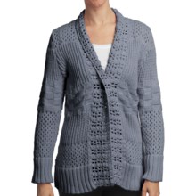 Pure Handknit Sarabrui Textured Knit Cardigan Sweater (For Women) in Smoke Blue - Closeouts