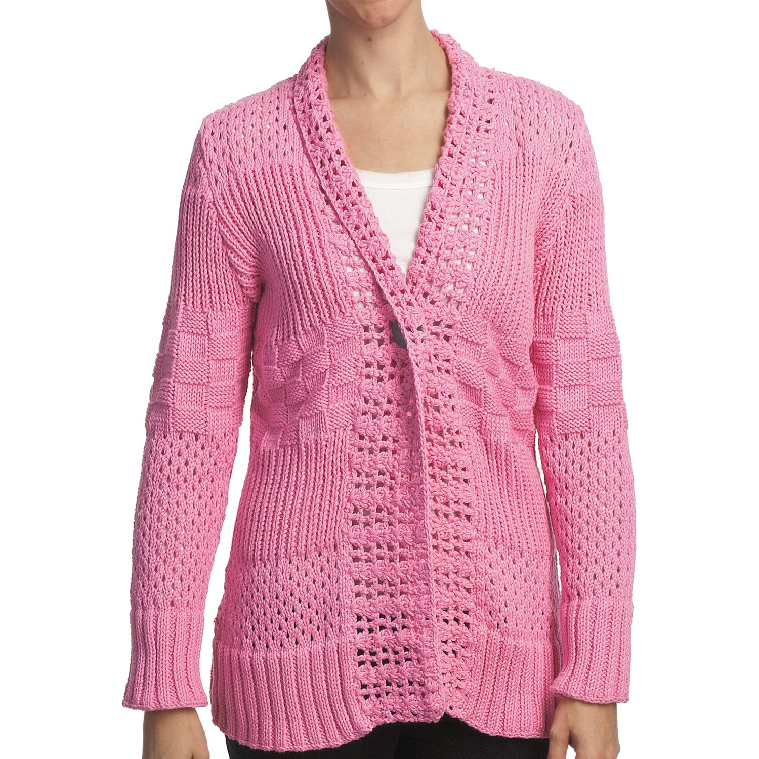 Pure Handknit Sarabrui Textured Knit Cardigan Sweater (For Women