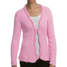 Pure Handknit Satun Looped Trim Cardigan Sweater (For Women) in Peggy Sue Blush - Closeouts