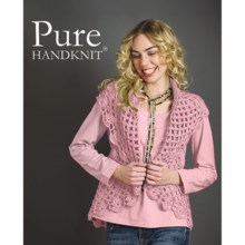 Pure Handknit Stella Cocoon Cable Sweater Vest (For Women) in Spring Fling Pink - Closeouts