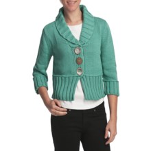 Pure Handknit Tuesday Afternoon Crop Cardigan Sweater (For Women) in Spearmint - Closeouts