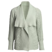 Pure Handknit Vermont Cardigan Sweater - Double-Knit Cotton, Shawl Collar (For Women) in Seltzer - Closeouts